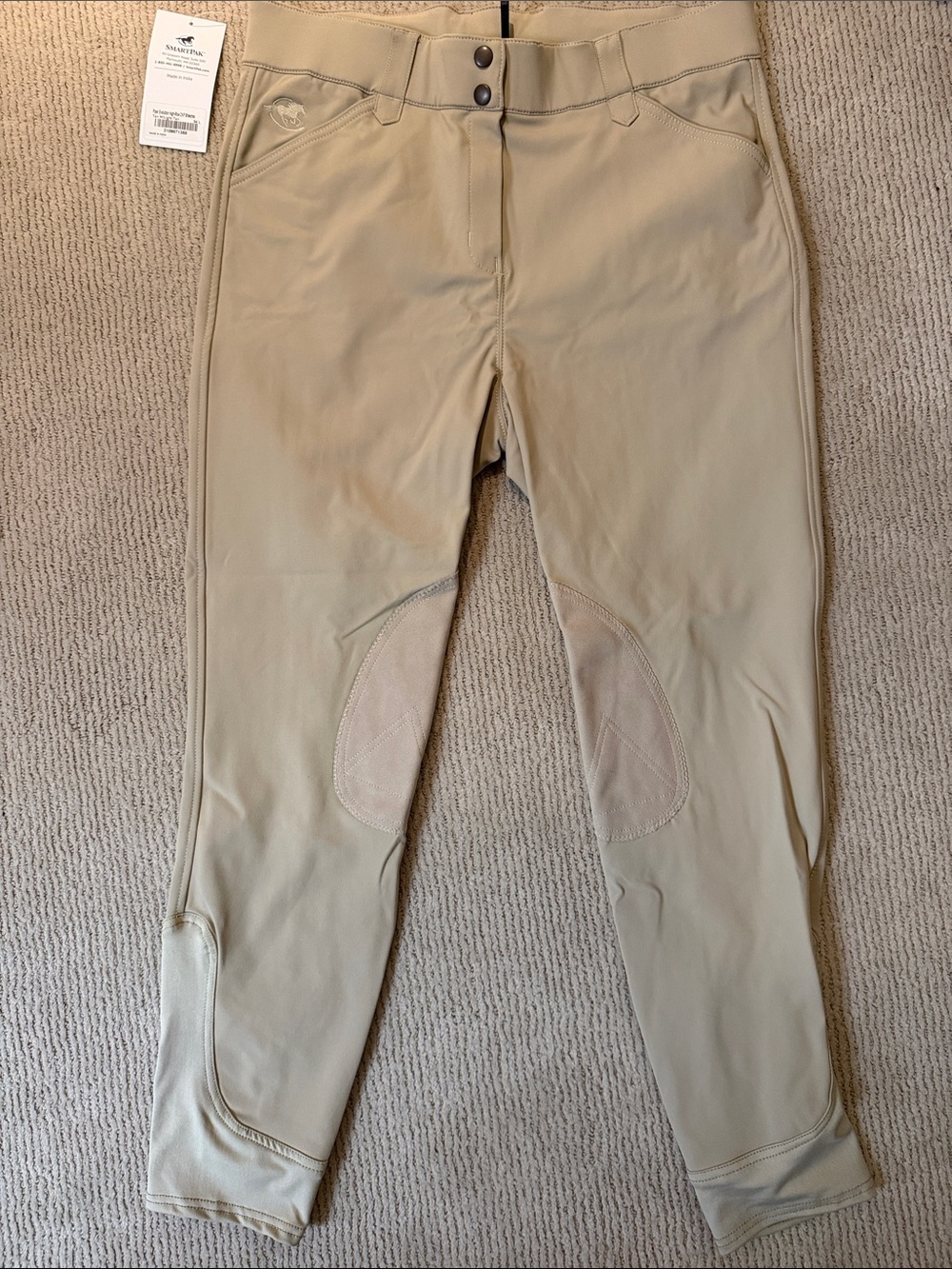Women’s Piper Evolution 34L Tan Riding Breeches with Knee Patches